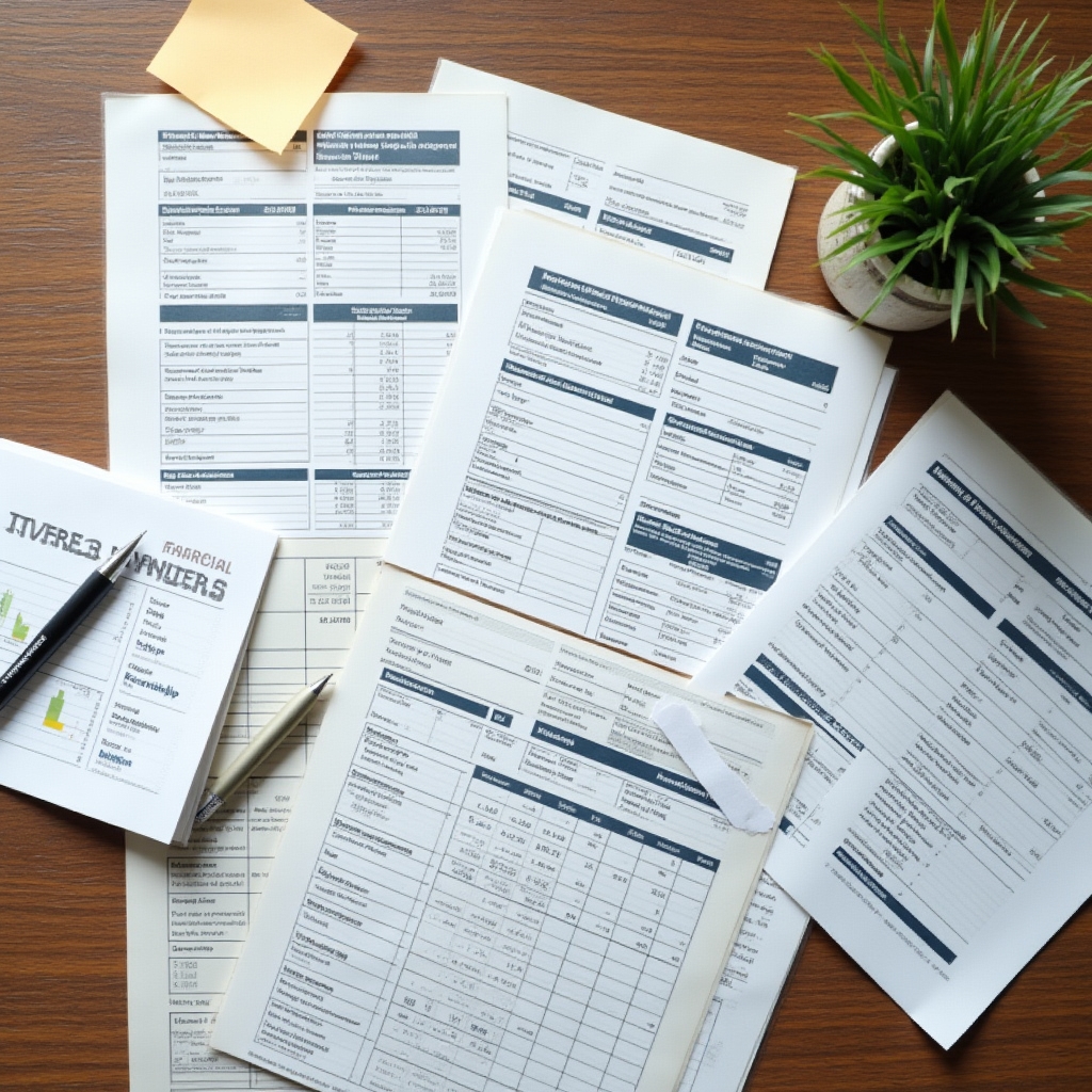 Financial documents on a desk